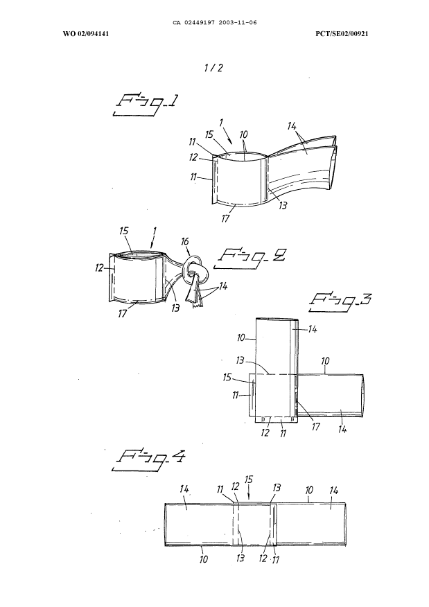 Canadian Patent Document 2449197. Drawings 20031106. Image 1 of 2