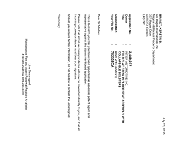 Document de brevet canadien 2449937. Correspondance 20100720. Image 1 de 1