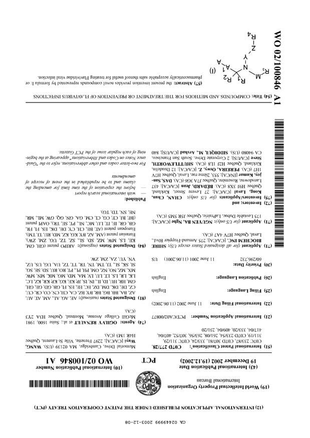 Document de brevet canadien 2449999. Abrégé 20021208. Image 1 de 1