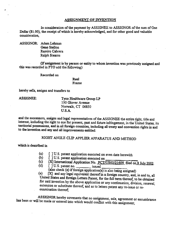 Document de brevet canadien 2451102. Cession 20040420. Image 2 de 5