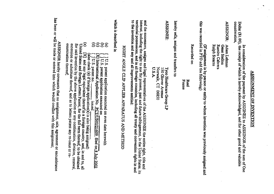 Canadian Patent Document 2451102. Assignment 20040420. Image 2 of 5