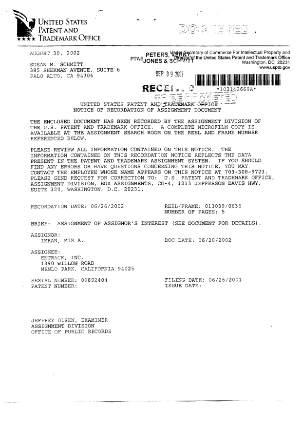Document de brevet canadien 2451807. Cession 20040210. Image 2 de 6