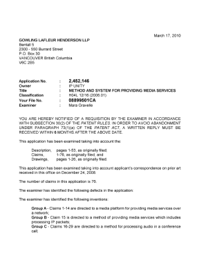 Document de brevet canadien 2452146. Poursuite-Amendment 20100317. Image 1 de 4