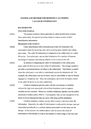 Document de brevet canadien 2452216. Description 20031204. Image 1 de 8