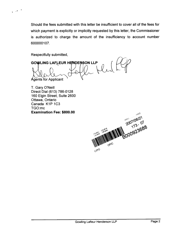 Document de brevet canadien 2453069. Poursuite-Amendment 20070621. Image 2 de 2