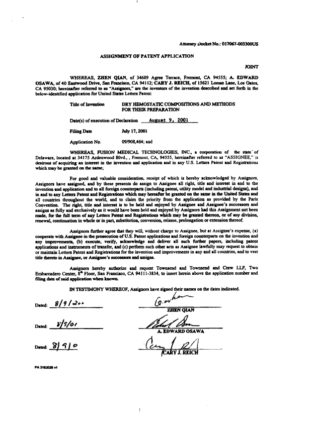 Document de brevet canadien 2453592. Cession 20050110. Image 2 de 3
