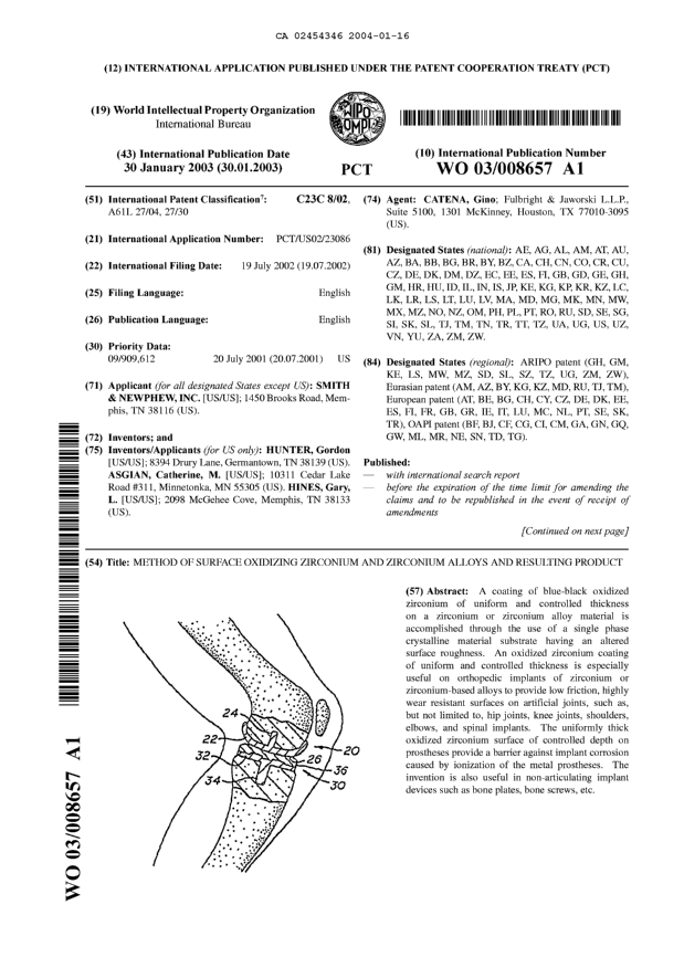 Canadian Patent Document 2454346. Abstract 20040116. Image 1 of 1