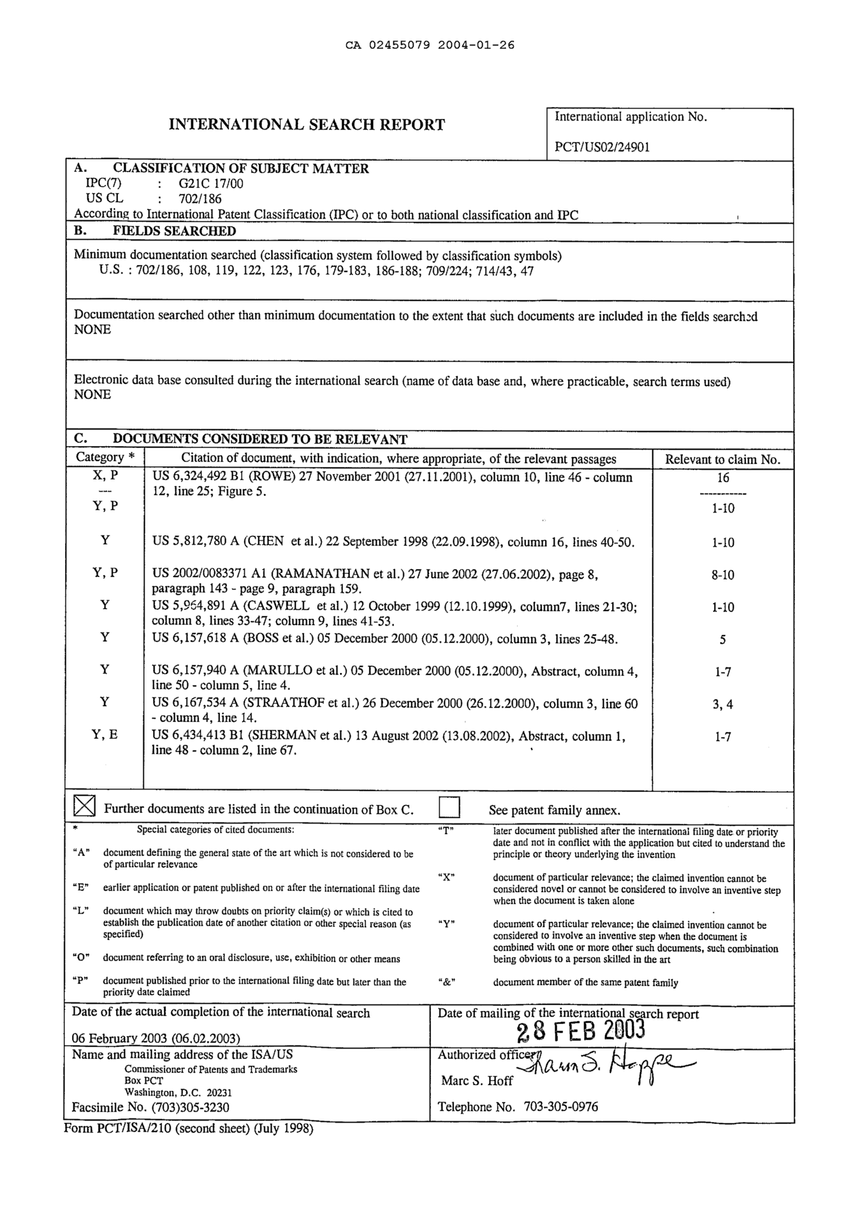 Document de brevet canadien 2455079. PCT 20040126. Image 2 de 3