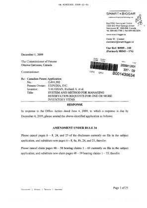 Canadian Patent Document 2455302. Prosecution-Amendment 20091201. Image 1 of 44