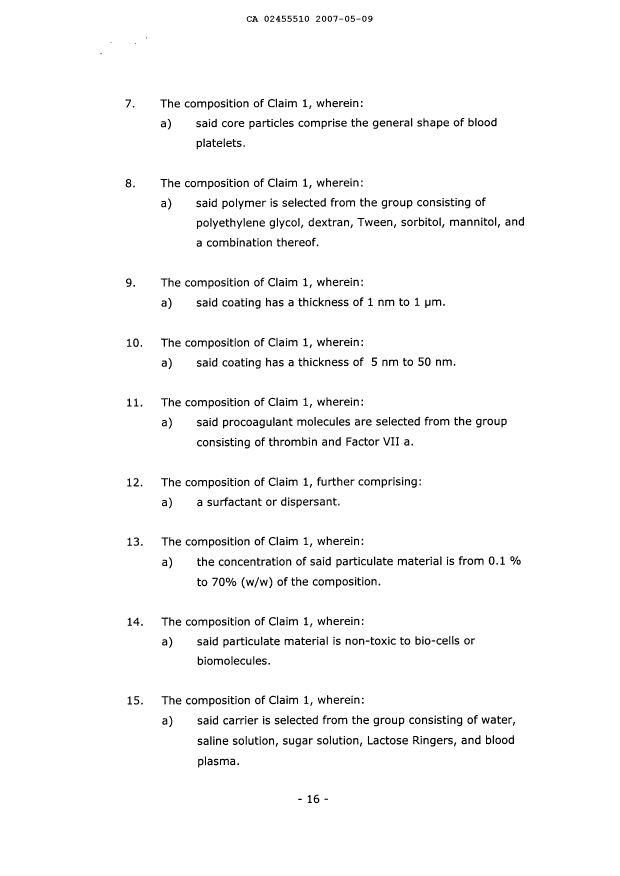 Document de brevet canadien 2455510. Revendications 20070509. Image 2 de 4