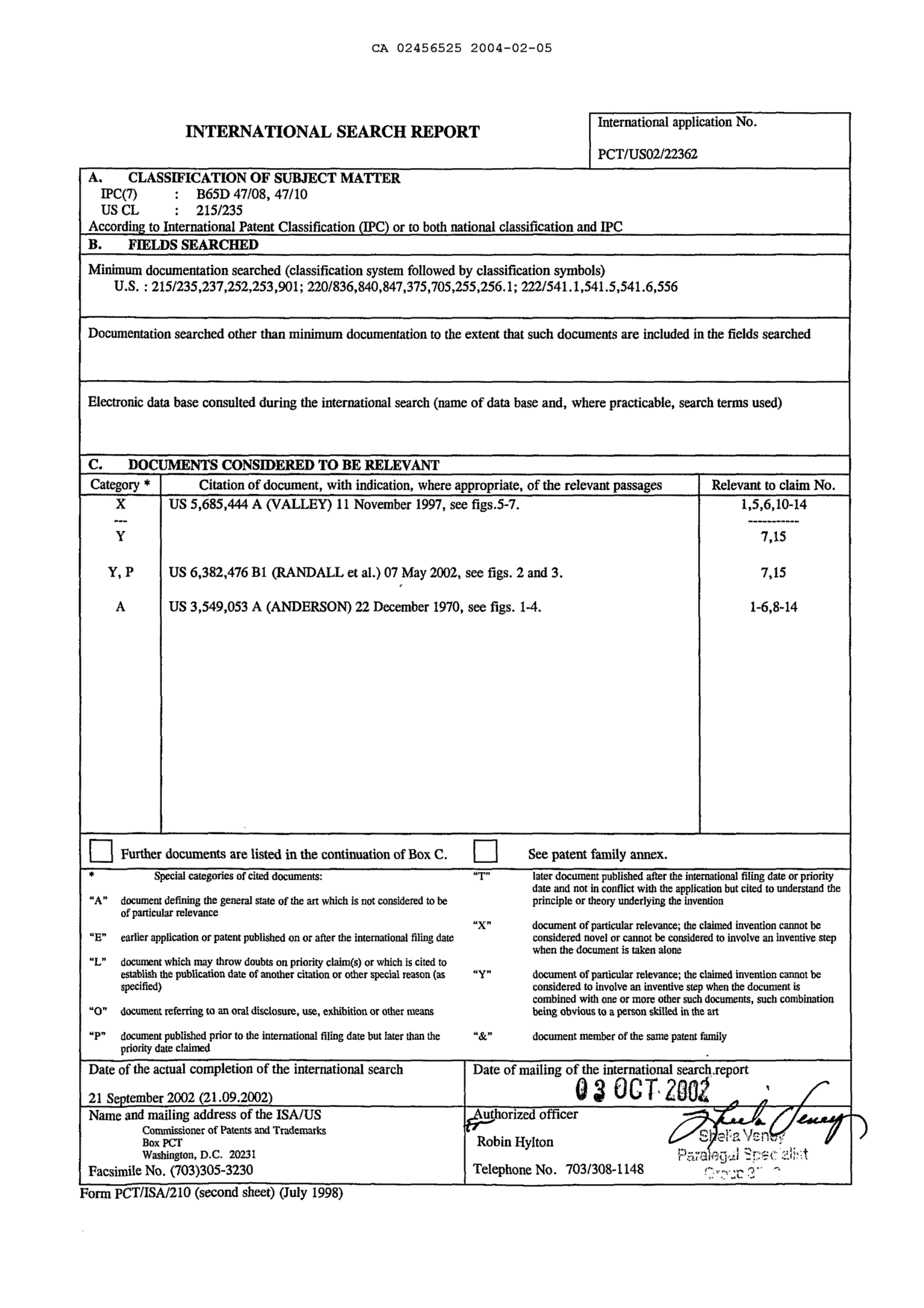 Document de brevet canadien 2456525. PCT 20040205. Image 6 de 6