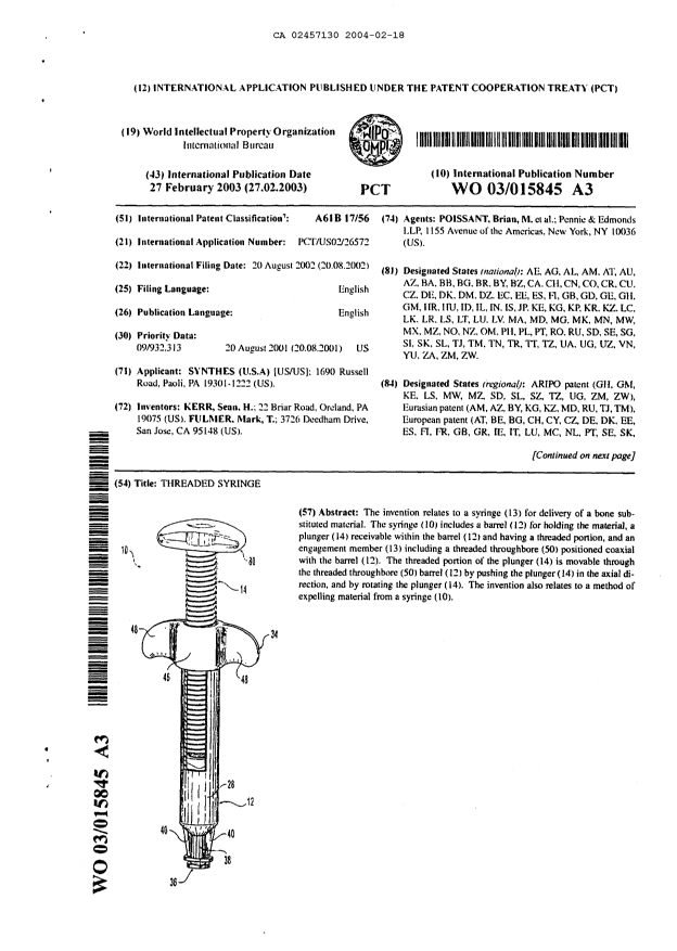 Document de brevet canadien 2457130. PCT 20040218. Image 2 de 10