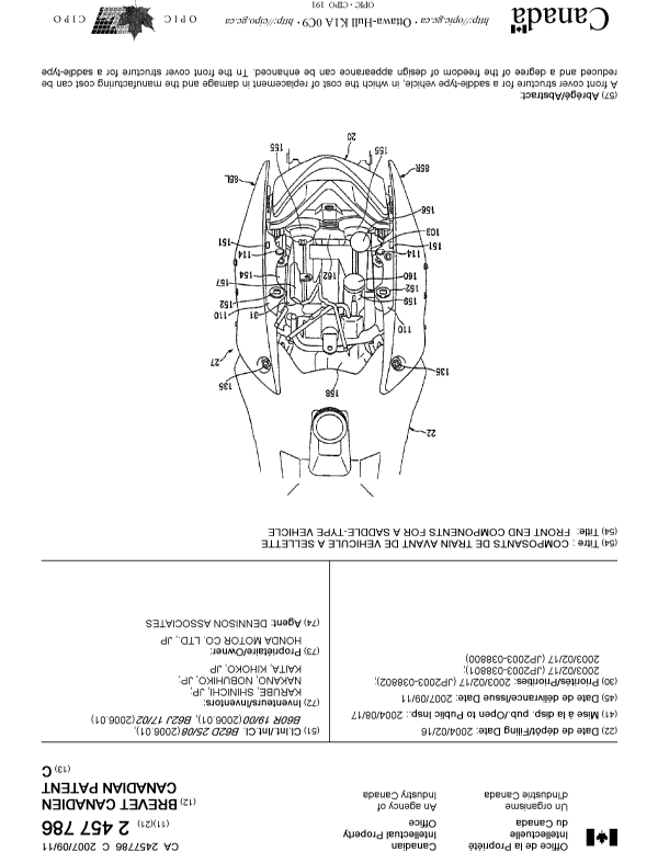Canadian Patent Document 2457786. Cover Page 20070816. Image 1 of 2