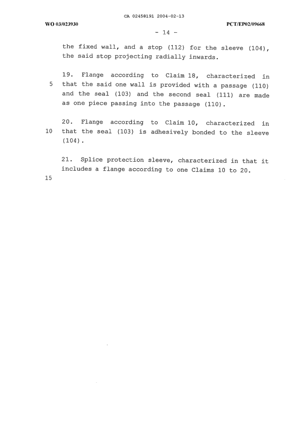 Document de brevet canadien 2458191. Revendications 20040213. Image 4 de 4