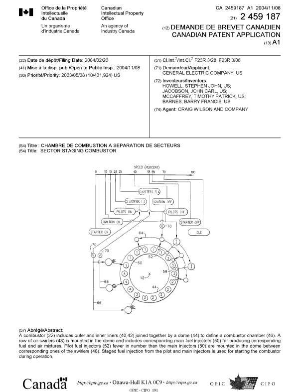 Canadian Patent Document 2459187. Cover Page 20041014. Image 1 of 1