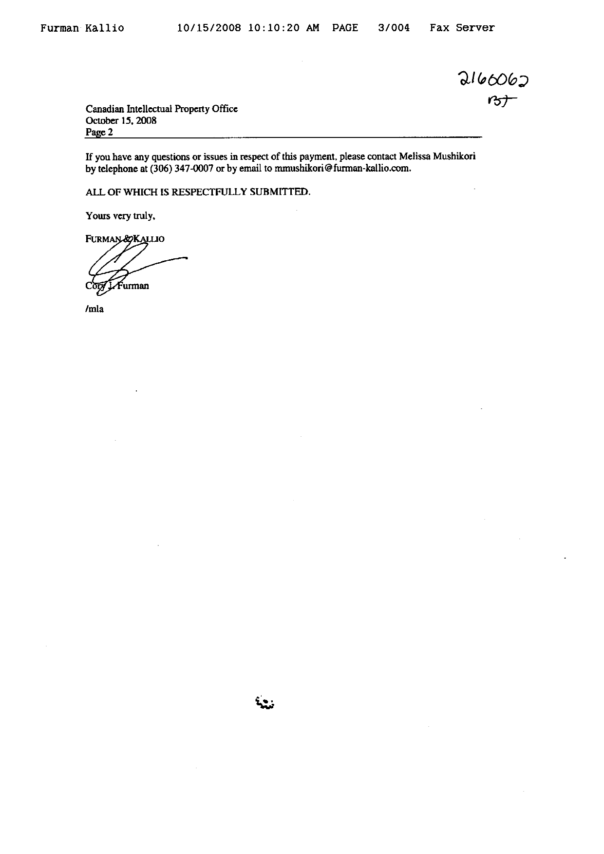 Canadian Patent Document 2459505. Fees 20081015. Image 2 of 4