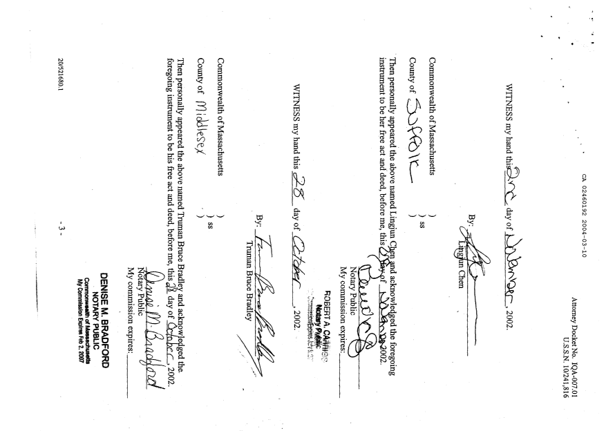 Document de brevet canadien 2460192. Cession 20031210. Image 7 de 7