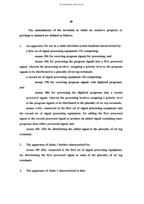 Document de brevet canadien 2460634. Revendications 20040401. Image 1 de 6
