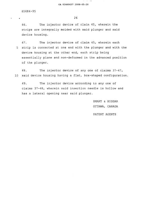 Document de brevet canadien 2460637. Poursuite-Amendment 20080520. Image 31 de 31