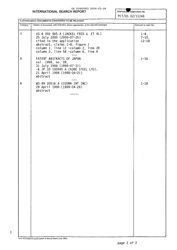 Document de brevet canadien 2460902. PCT 20040318. Image 2 de 3