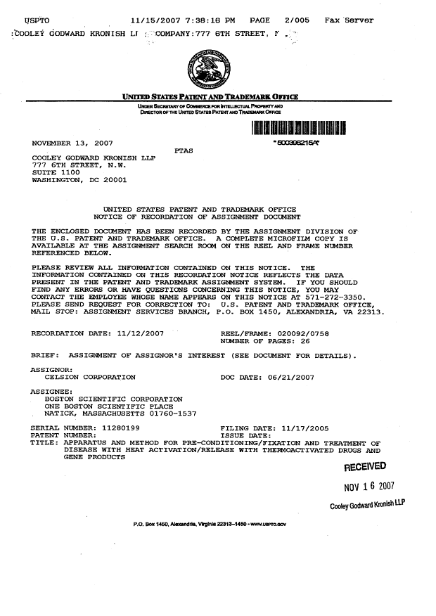 Canadian Patent Document 2460907. Assignment 20090326. Image 3 of 31