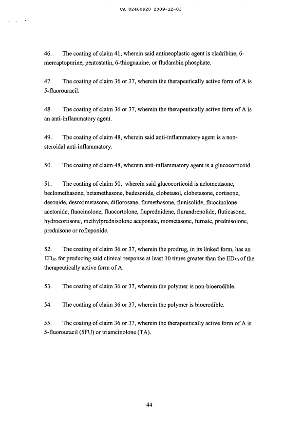 Document de brevet canadien 2460920. Revendications 20091203. Image 7 de 7