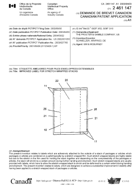 Document de brevet canadien 2461147. Page couverture 20040528. Image 1 de 1