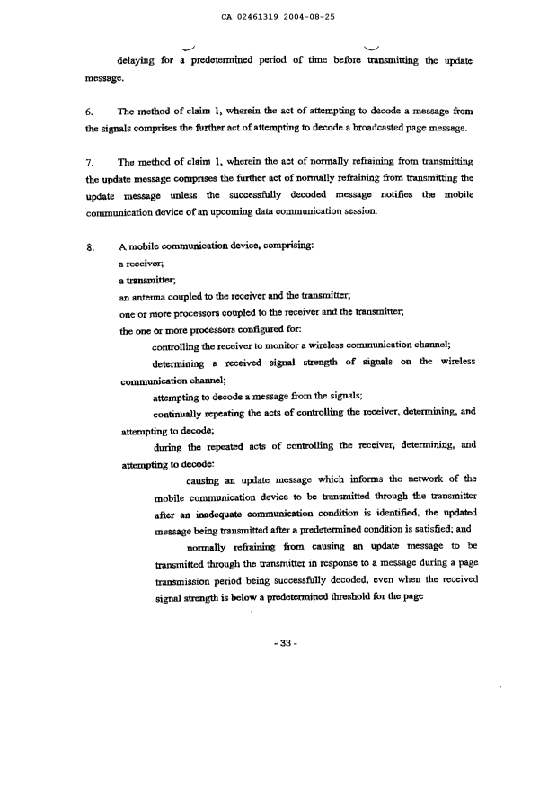 Canadian Patent Document 2461319. Prosecution-Amendment 20040825. Image 3 of 11