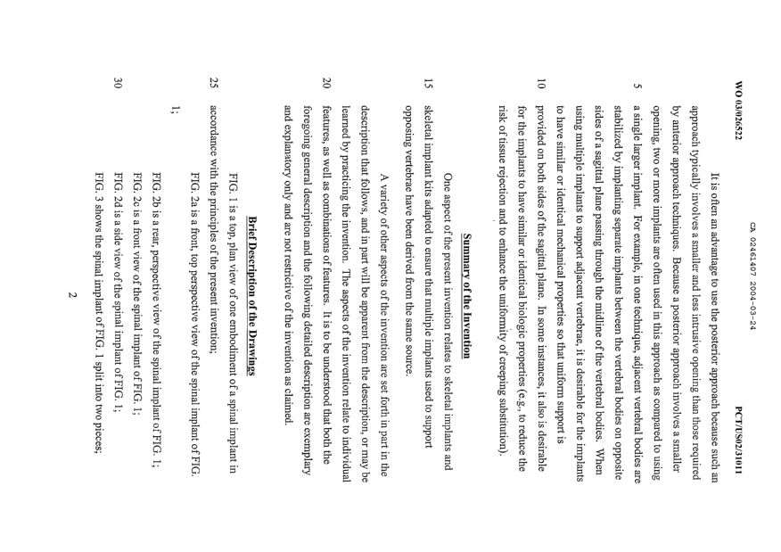 Document de brevet canadien 2461407. Description 20031224. Image 2 de 9