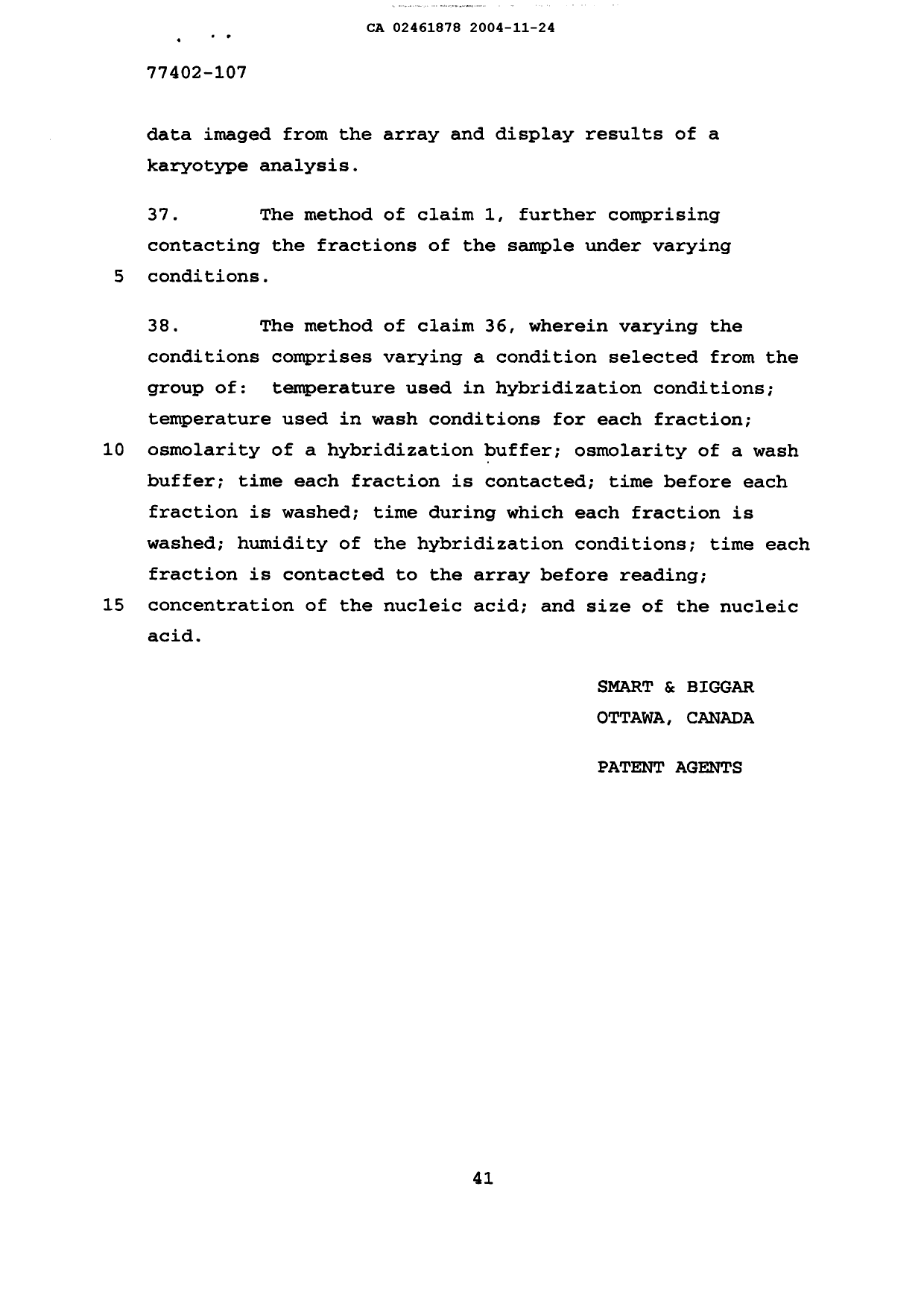 Canadian Patent Document 2461878. Prosecution-Amendment 20041124. Image 12 of 12