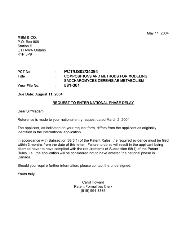 Document de brevet canadien 2462099. PCT 20040507. Image 1 de 1