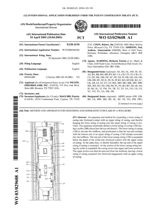 Document de brevet canadien 2462115. Abrégé 20030410. Image 1 de 2