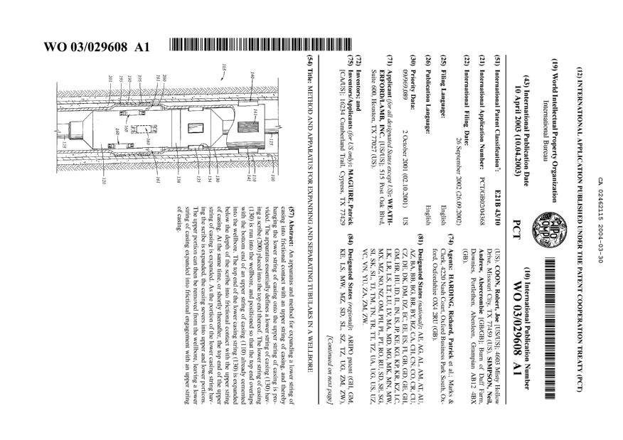 Document de brevet canadien 2462115. Abrégé 20030410. Image 1 de 2