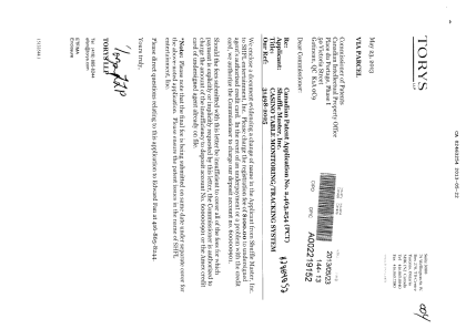 Canadian Patent Document 2463254. Assignment 20130522. Image 1 of 3