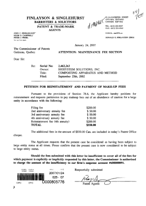 Document de brevet canadien 2463263. Taxes 20070124. Image 1 de 1