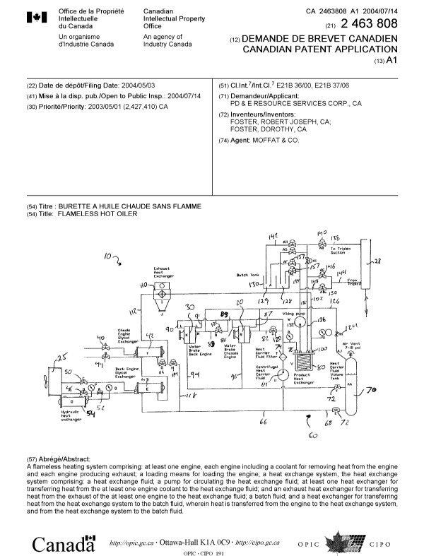 Canadian Patent Document 2463808. Cover Page 20040621. Image 1 of 1