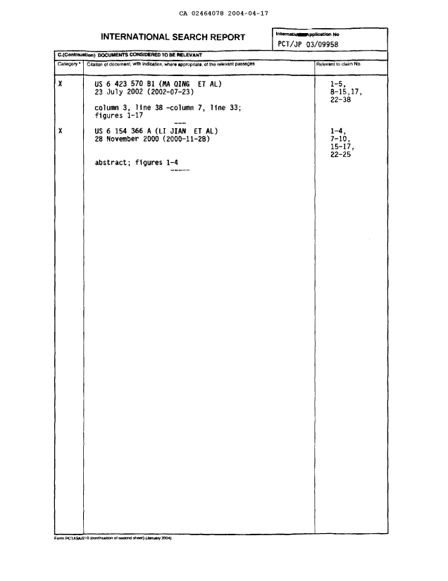 Document de brevet canadien 2464078. PCT 20040417. Image 2 de 3