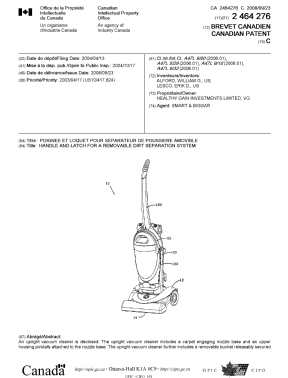 Document de brevet canadien 2464276. Page couverture 20080912. Image 1 de 2