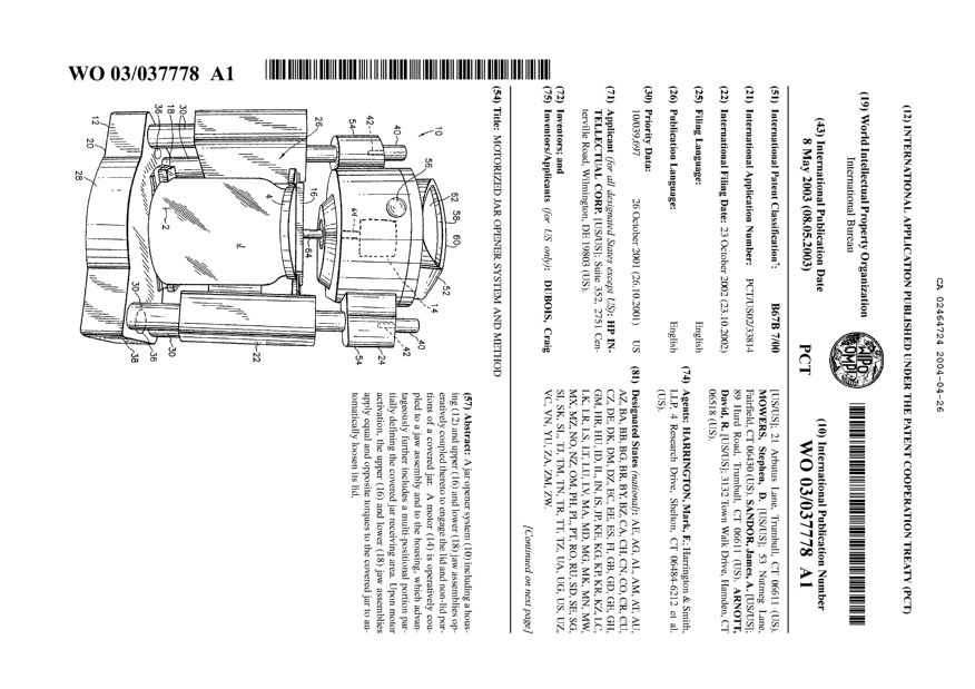 Document de brevet canadien 2464724. Abrégé 20040426. Image 1 de 2