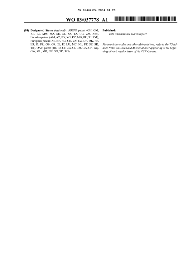 Document de brevet canadien 2464724. Abrégé 20040426. Image 2 de 2