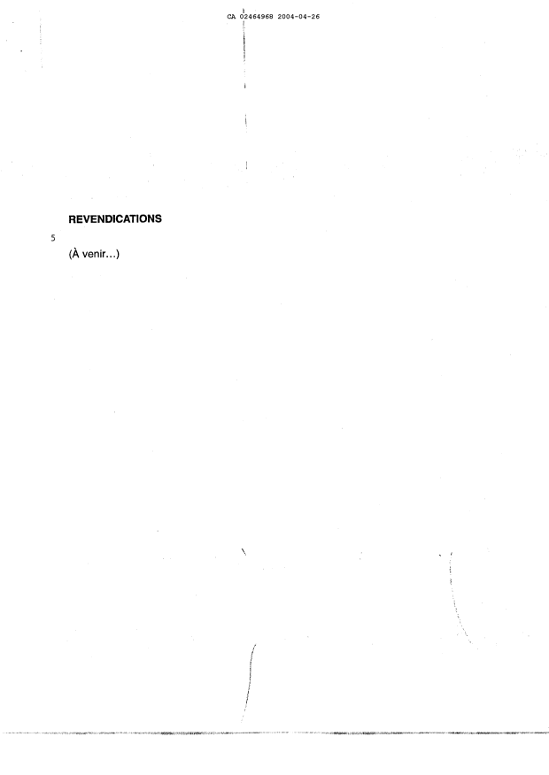 Document de brevet canadien 2464968. Revendications 20040426. Image 1 de 1