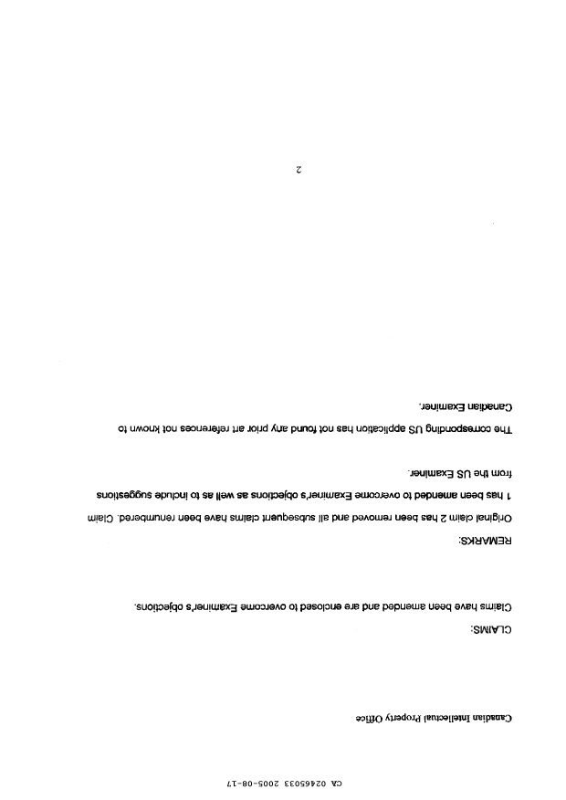 Document de brevet canadien 2465033. Poursuite-Amendment 20041217. Image 2 de 5