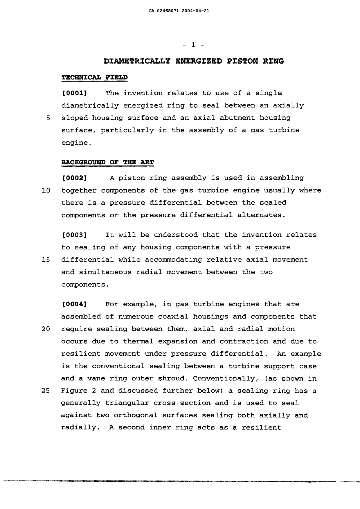 Canadian Patent Document 2465071. Description 20040421. Image 1 of 9