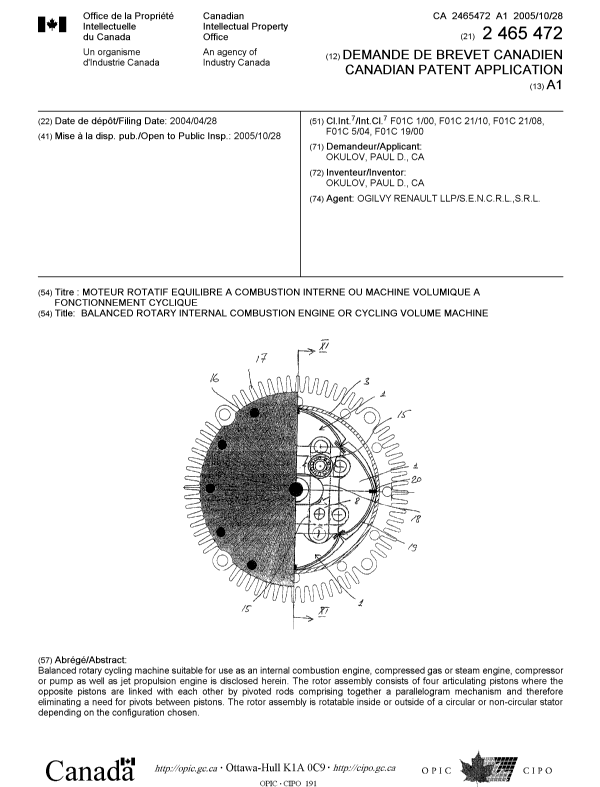 Canadian Patent Document 2465472. Cover Page 20051012. Image 1 of 1