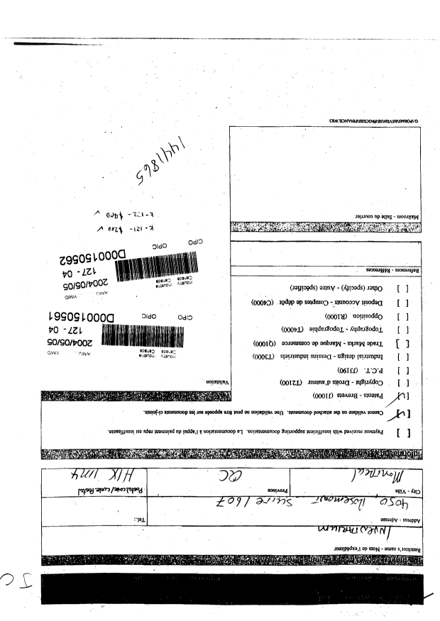 Document de brevet canadien 2465548. Cession 20040505. Image 1 de 3