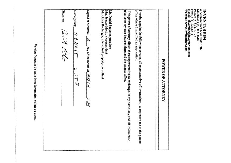 Document de brevet canadien 2465548. Cession 20040505. Image 3 de 3