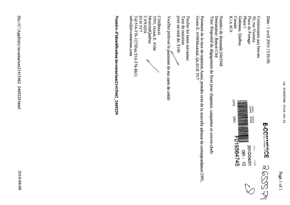 Document de brevet canadien 2465548. Taxes 20100401. Image 1 de 1