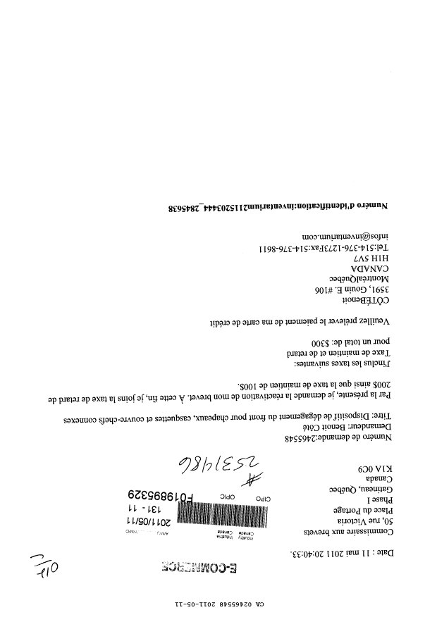 Canadian Patent Document 2465548. Correspondence 20101211. Image 1 of 1