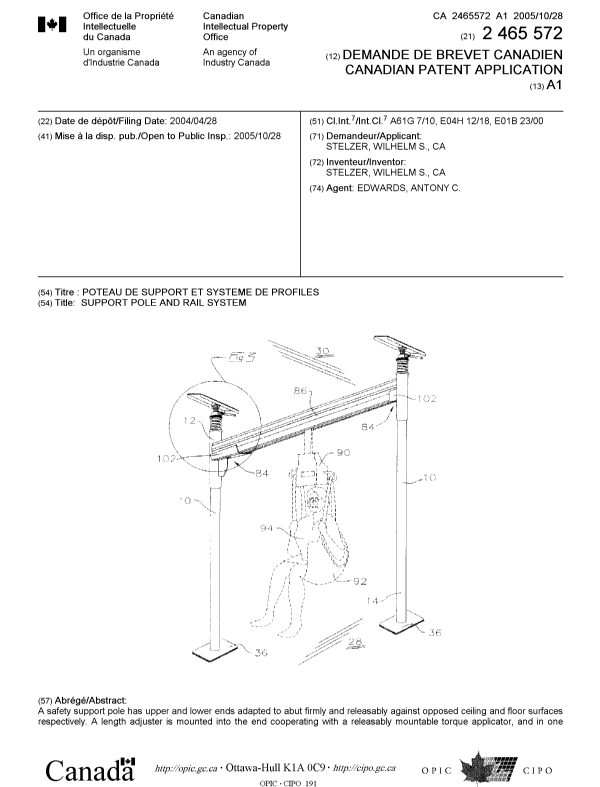 Canadian Patent Document 2465572. Cover Page 20051012. Image 1 of 2