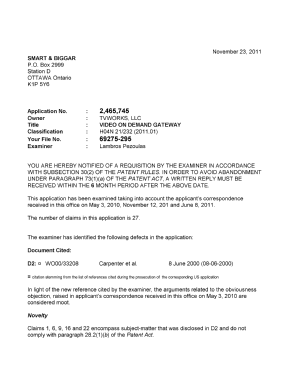 Document de brevet canadien 2465745. Poursuite-Amendment 20111123. Image 1 de 2